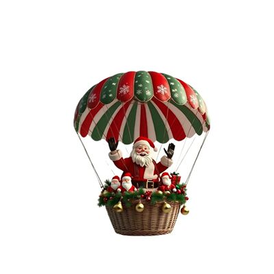 10Pcs Christmas 2D New Christmas Hot Air Balloon Santa Acryl