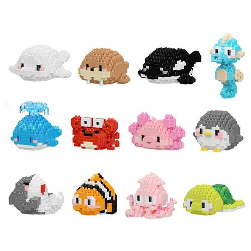 Creative Ocean World Animal Particle Building Blocks Toys Ch