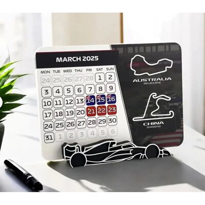 Desktop Calendar with Car Stand Experience The Thrill of Rac