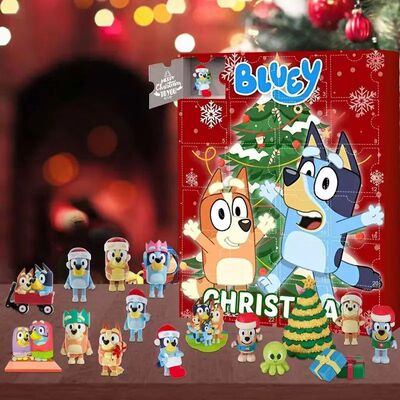 Anime Bluey Merry Christmas Advent Calendar Blind box Cartoo