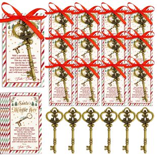 21pcs Santa Claus Magic Key with Cards Ribbon Christmas Eve