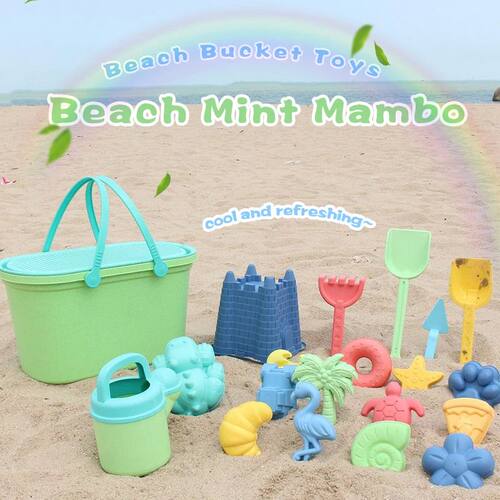 Children's beach toys castle large beach tote sand mold shov