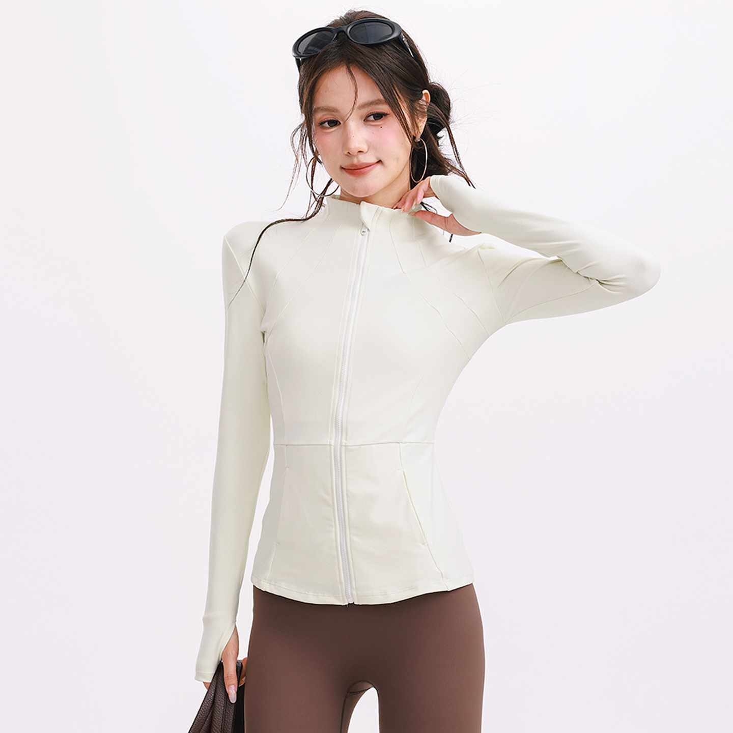 女跑步运动外套长袖上衣瑜伽服