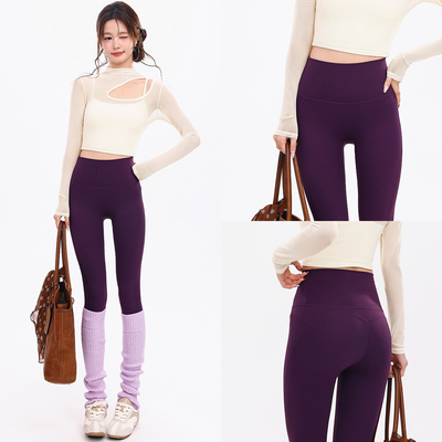 奔跑吧卡卡运动高腰云感裤收腹紧身提臀免穿内裤瑜伽裤裸感健身裤