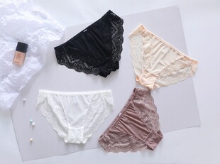 LA文胸意大利perla内裤底裤三角裤女士性感蕾丝真丝套装女内衣内
