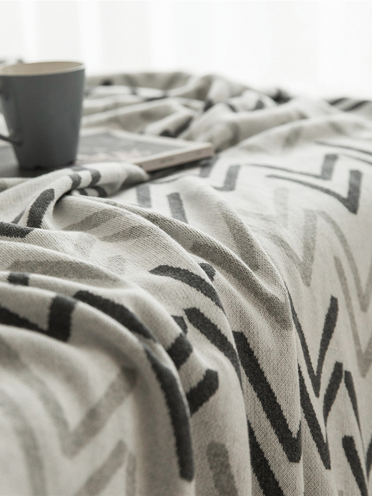 일본식 순면 니트 담요 에어컨 담요 사무실 낮잠 소파 커버 담요 봄 가을 사계절 유니버설 담요