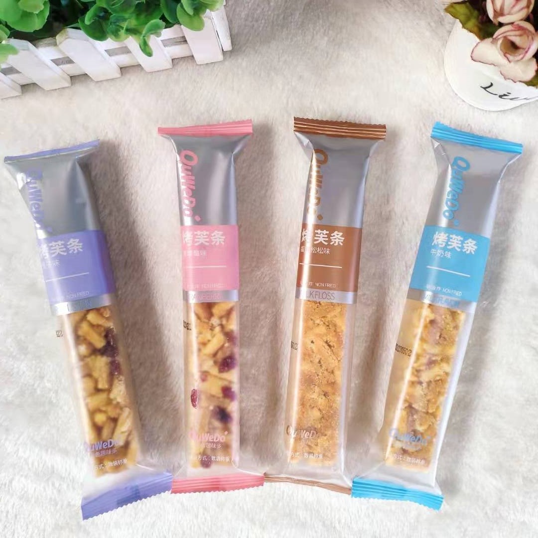綠色趣味多烤芙條沙琪瑪軟糯早餐點心美味休閑零食散裝獨立小包裝