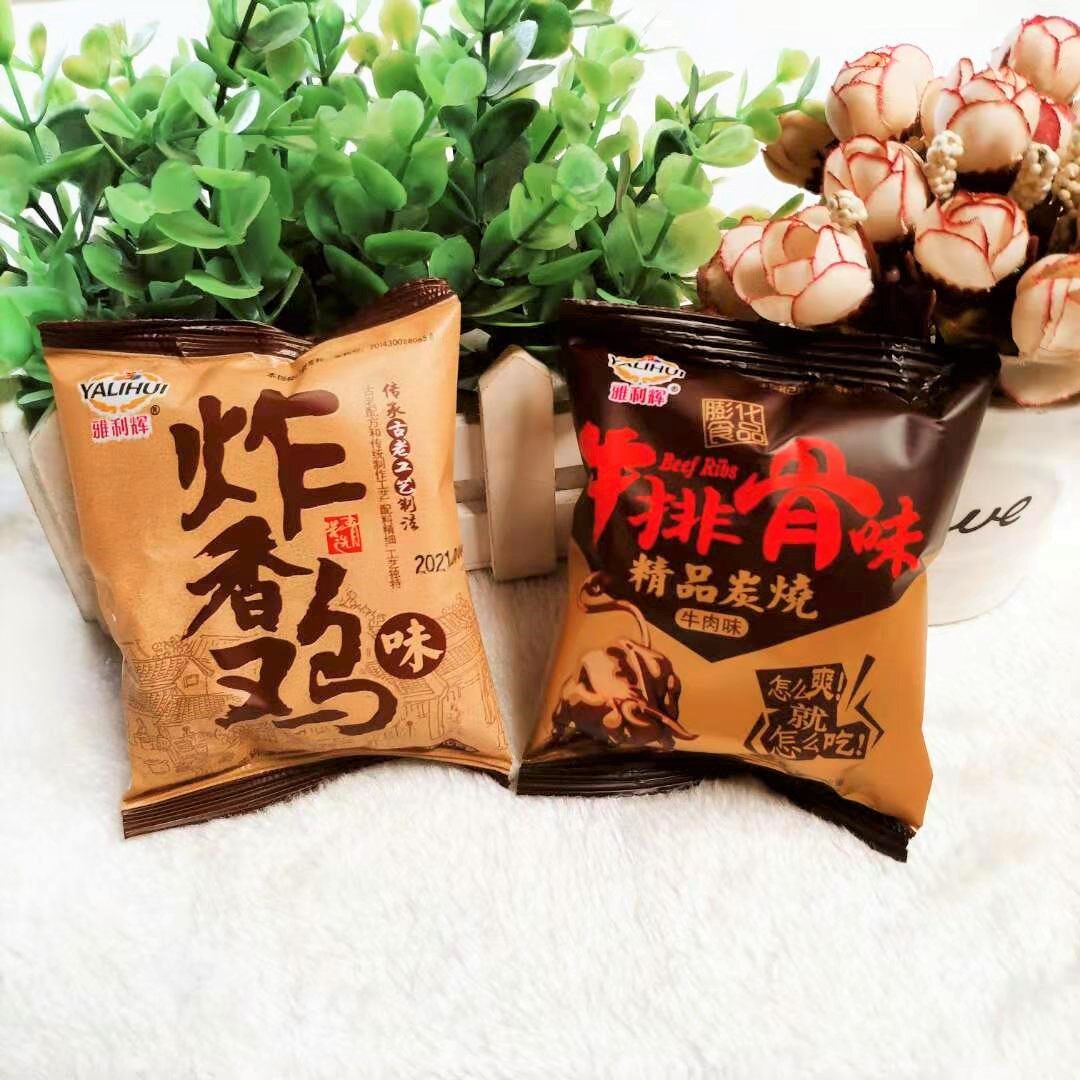 雅利辉牛排骨炸香鸡膨化食品美味休闲零食 小包装称重2500g