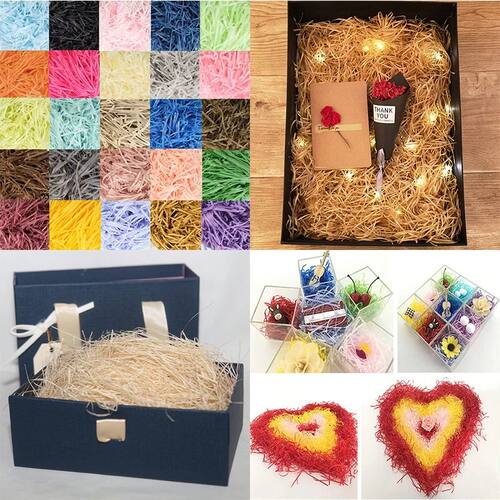 Colorful Lafite Grass Gold Filigree Fold Paper Shredded Wedd