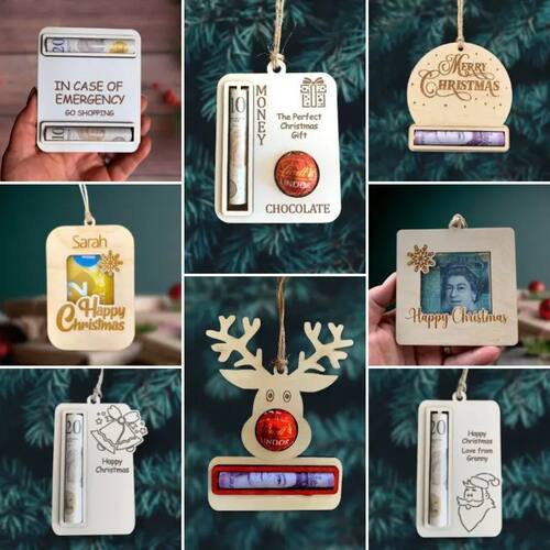 Christmas Decoration Wooden Wallet Bell Pendant Diy Christma
