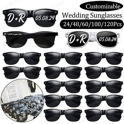 24-120Pcs Custom Wedding Sunglasses Personalised Groomsman G