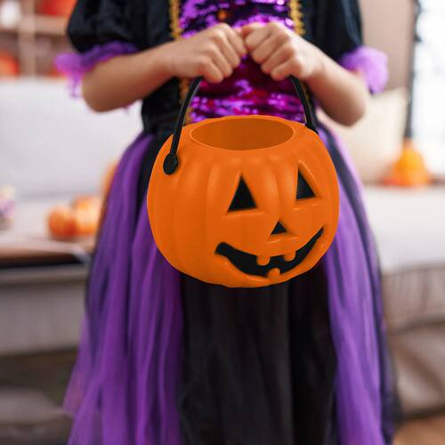2Pcs Halloween Candy Buckets Witch Cauldron Ghost Pumpkin Sk