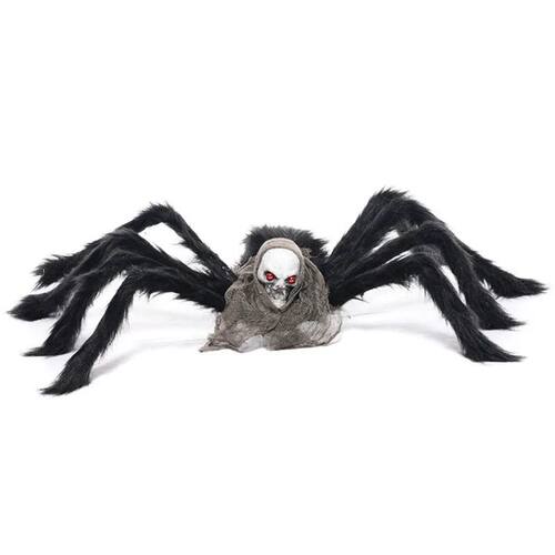 1pcs 75cm Halloween Giant Spider Scary Red Eyes Skull Face B