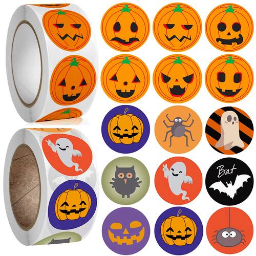 500Pcs Halloween Stickers Funny Pumpkin Emote Ghost Paper St