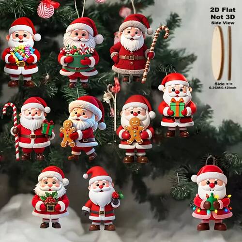2D flat 10-Pc set of traditional wooden German-style natural