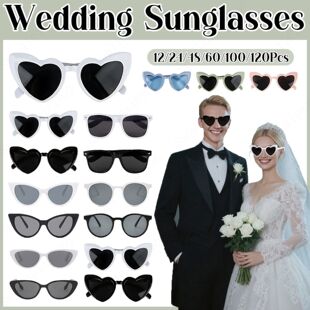 Heart Part Wedding Bulk Bachelor Sunglasses 120Pcs Shaped