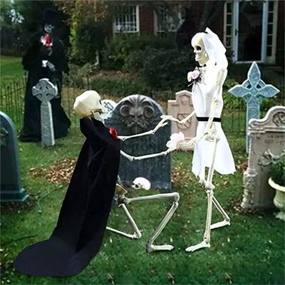 Halloween Movable Skeleton Fake Human Skull Bones Halloween