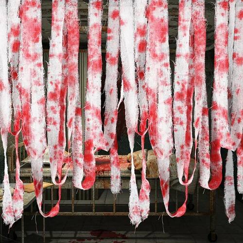 10/15M Halloween Bloody Cloth Strips Blood Gauze Bandage Hau