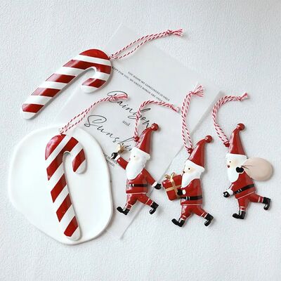 Xmas Tree Decor RedWhite Christmas Hanging Pendants Double-s