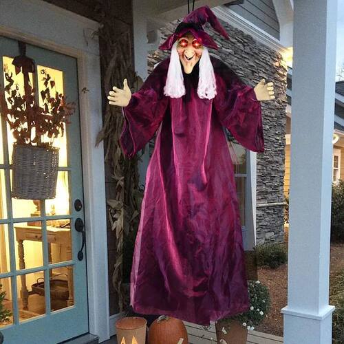 Witch Ghost Decor Horror Pendant Glowing Prank Props Electri