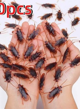10-80Pcs Artificial Cockroach Realistic Fake Roach Insects N