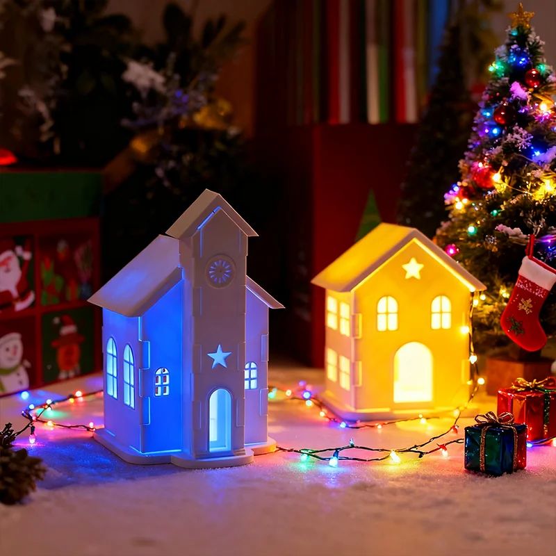 3D Printed Mini Christmas House Christmas Church Assemble Mo