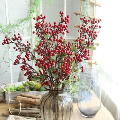 70CM Artificial Red Berries Branch Christmas Tree Ornaments
