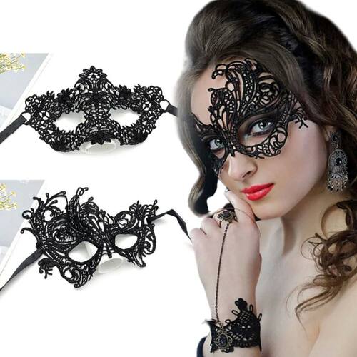 Halloween Masquerade Mask Black Lace Mask Embroidery Appliqu