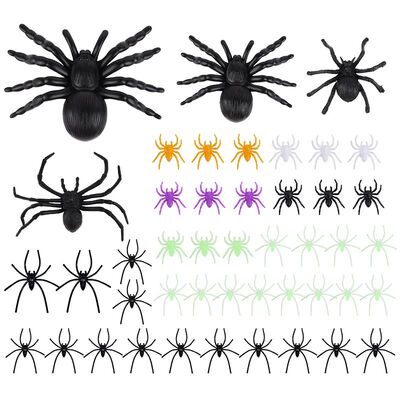 5/45/70Pcs Halloween Realistic Plastic Spiders Horror Props