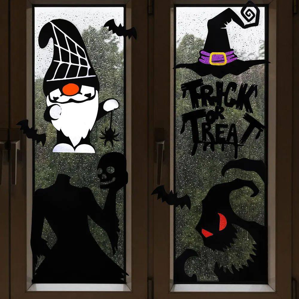 Halloween House Decorations,DIY Door Stickers,Devil Witch Ha