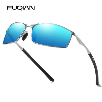 Fashion Driving Polarized Sunglasses Men Metal Square Male S
