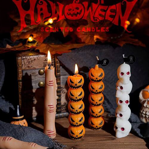 3PCS/1PC Halloween Aromatherapy Handmade Soy Wax Candles Cre