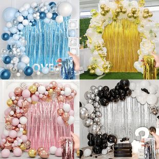 2/4pcs Rose Gold Streamers Backdrop Party Decoration Foil Fr