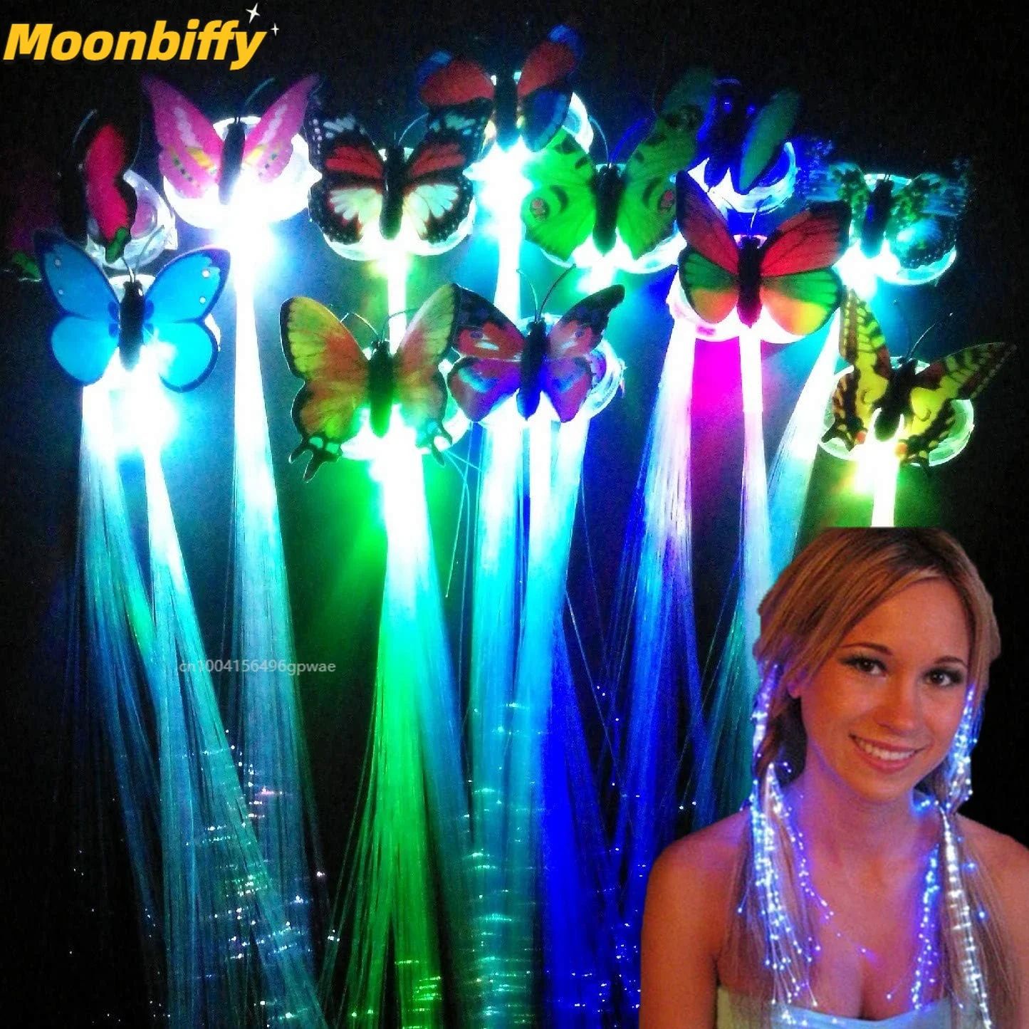1/10Pc Glow Hair Braid LED Luminous Flower Hair Clip Light U
