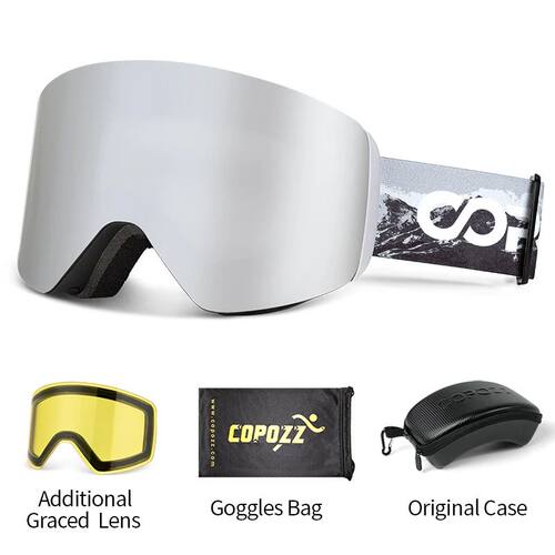 OTG Ski Goggle Snowboard Mask For Men Women Yellow Lens Case