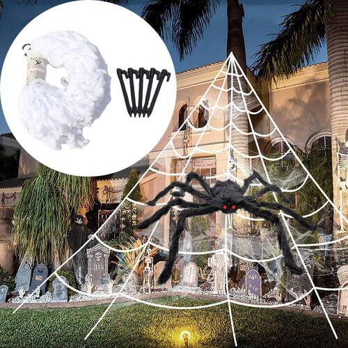 5m Halloween Spider Triangle Web Simulation Extra Large Plus