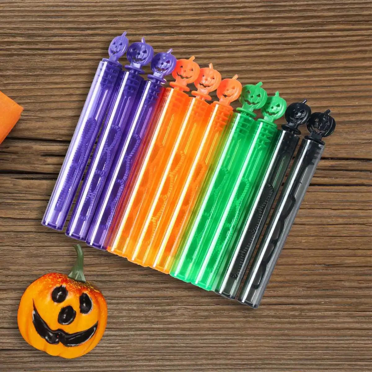 10/20pcs Halloween Pumpkin Soap Bubble Tube Happy Halloween