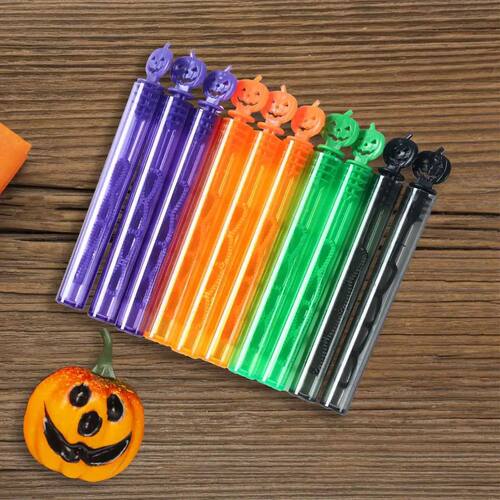10/20pcs Halloween Pumpkin Soap Bubble Tube Happy Halloween