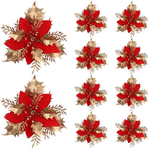 Artificial Flowers Christmas Decor Xmas Tree Ornaments for H