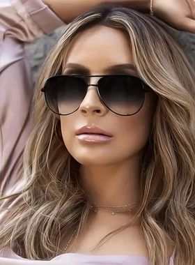 Sunglasses Women Men Vintage Gradient Lens Glasses Metal Fra