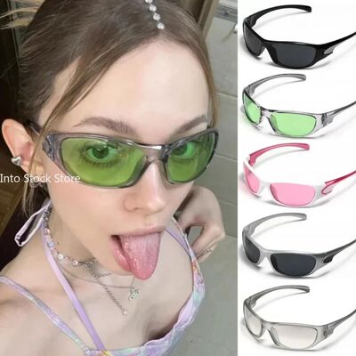 New Punk Y2K Sunglasses Women Goggle Luxury Wrap Square Sun