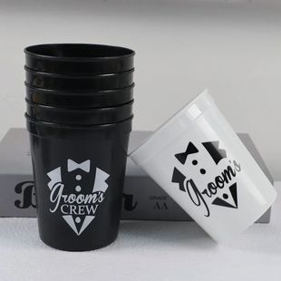 Cups for Cup Drinking Bow Plastic Reusable Groom 5Pcs