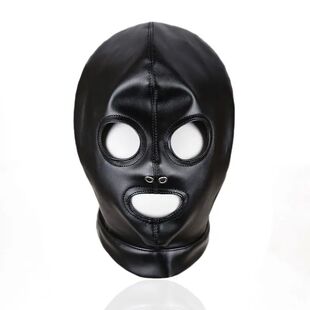PU Leather Head Cover With Exposed Eyes And Mouth Suitable F