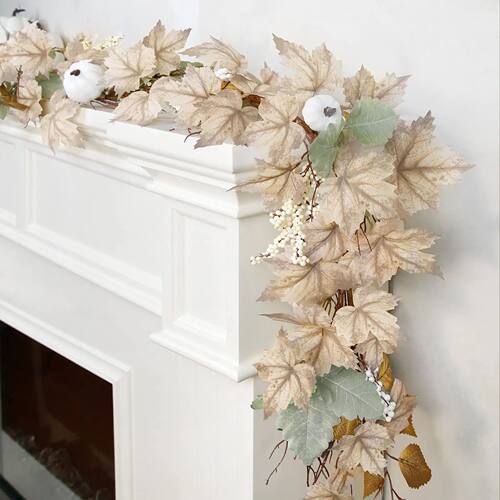 Fall Decoration - 1.75m Maple Leaf Pumpkin Berry garland - T