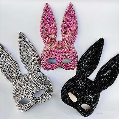 Halloween Sequin Rabbit Mask Party Masquerade Drama Performa
