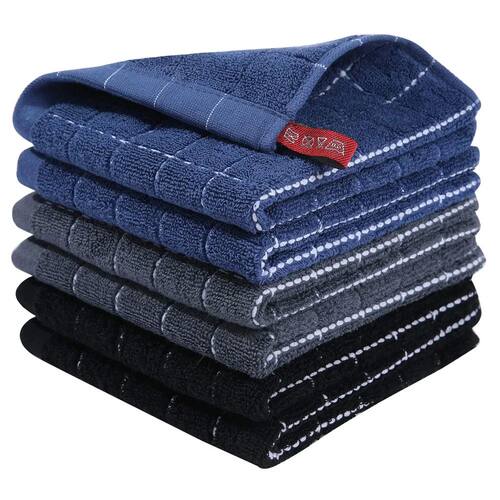4/6pcs Cottton Kitchen Towel Absorbent Dishcloth Ultra Soft