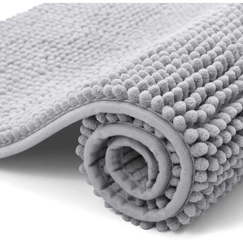 Chenille Bathroom Mats Ultra Soft Absorbent Bath Non-slip Ru