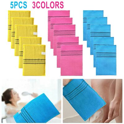 5Pcs /set Exfoliating Bath Pad Towels Set Korean Italy Asian
