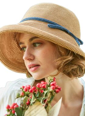 French Straw Bonnet Cap for Women Victorian Sun Hats Chin St