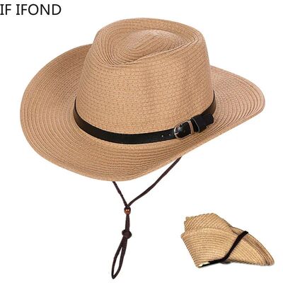 New Summer Hat Panama Hats Men Straw Cowboy Hat Sun Hat Fold